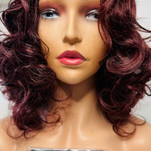 Alternative view of Burgundy Lace font curly wig